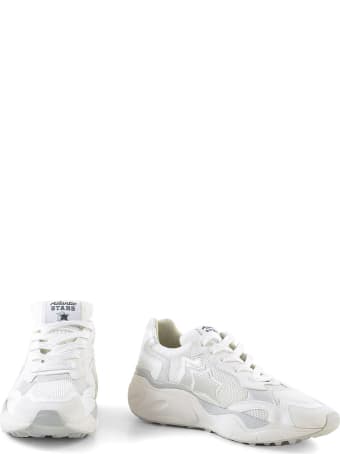 Atlantic Stars White Mesh And Leather Stars Sneakers