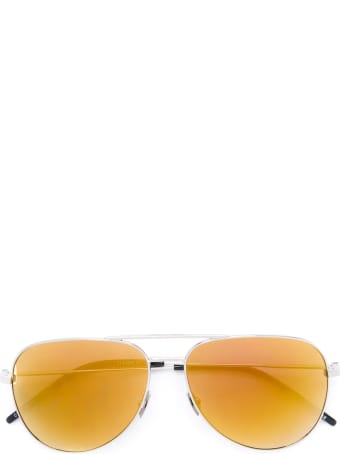 Saint Laurent Silver And Orange Classic 11 Sunglasses