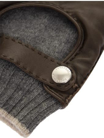 Brunello Cucinelli Leather And Cashmere Gloves