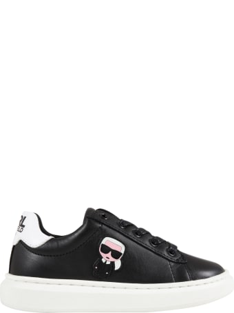 Karl Lagerfeld Kids Black Sneakers For Kids With Karl Lagerfeld