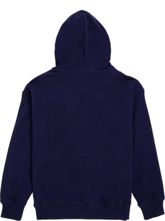 Moschino Blue Cotton Hoodie With Logo Print
