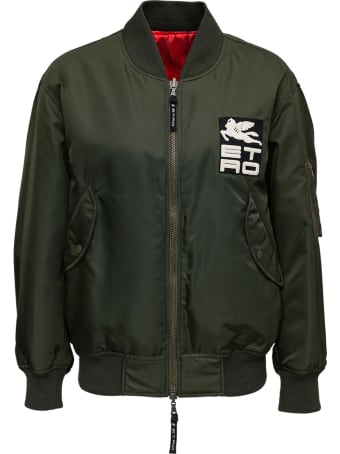 Etro Reversible Nylon Bomber Jacket With Logo