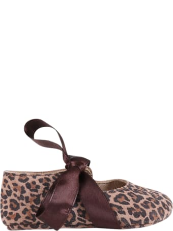 Gallucci Beige Ballerina Flats For Babygirl