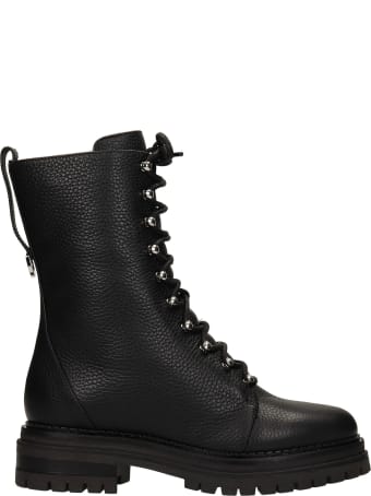 Sergio Rossi Combat Boots In Black Leather