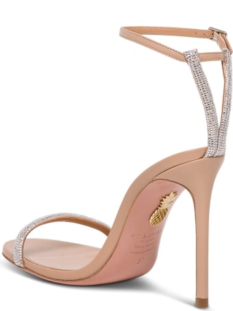 Aquazzura Moon Crystal Leather Sandals