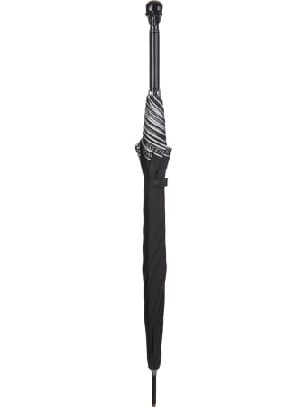 Alexander McQueen Man Black Skull Umbrella With Logo