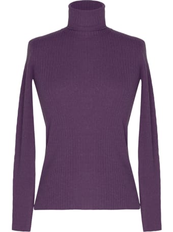 alyki Purple Wool And Cashmere Turtleneck Sweater