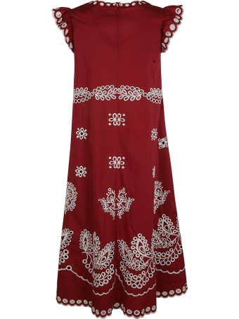 RED Valentino Ruffled Capped Sleeve Long Dress
