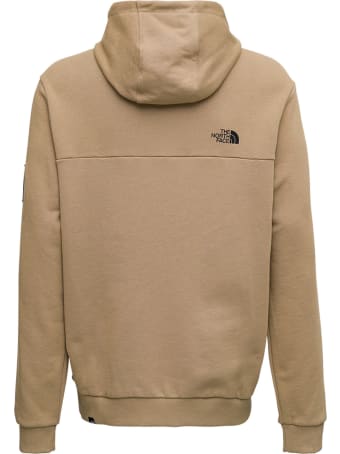 The North Face Beige Cotton Hoodie With Logo Print