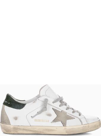 Golden Goose Star Super-star Sneakers In Suede With Blue Heel Tab
