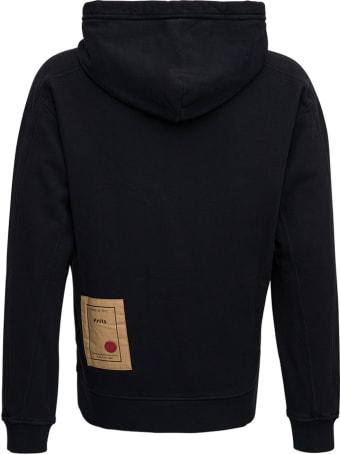 Ten C Black Cotton Hoodie
