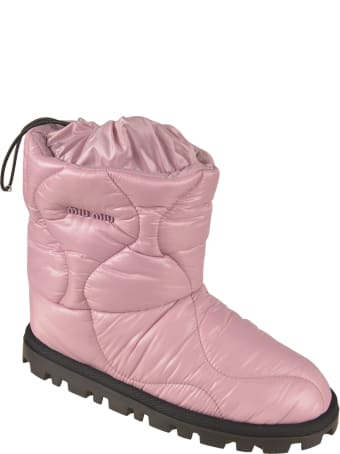 Miu Miu Embossed Logo Padded Ankle Boots