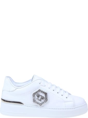 Philipp Plein Lo-top Sneakers With Studs In White Leather