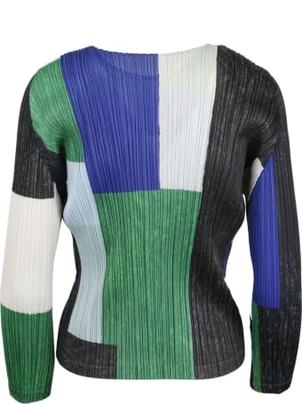 Pleats Please Issey Miyake Printed Pleated Top