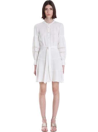 120% Lino Dress In White Cotton