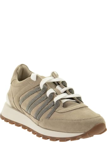 Brunello Cucinelli Suede Runners With "precious Trek Eyelets"
