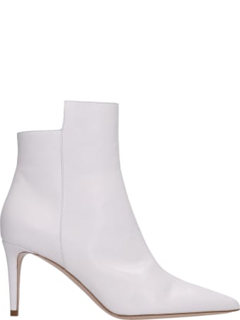 Sebastian Milano High Heels Ankle Boots In White Leather