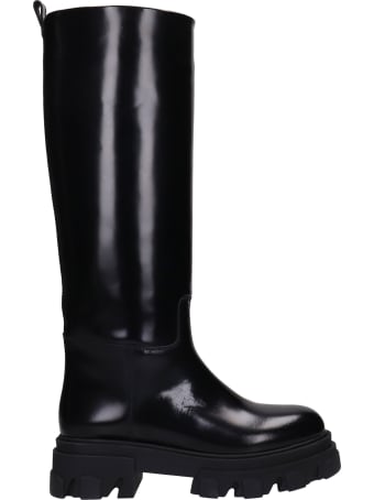 Gia X Pernille Teisbaek Perni 07 Low Heels Boots In Black Leather