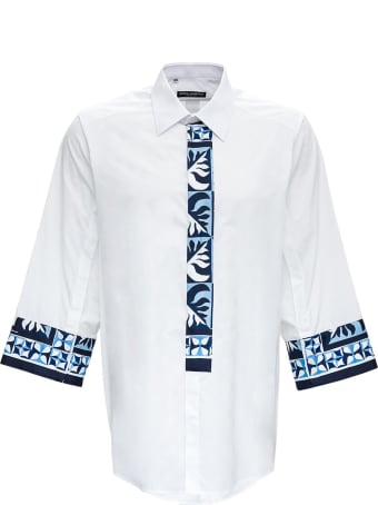 Dolce & Gabbana Oxford Patch Shirt In Cotton Poplin