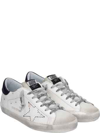 Golden Goose Superstar Sneakers In White Leather