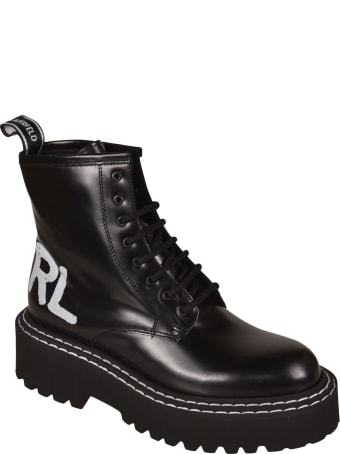 Karl Lagerfeld Brush Logo Hi Lace Boots
