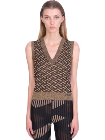 Versace Knitwear In Black Viscose