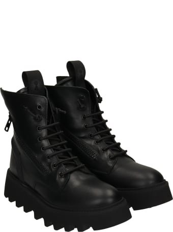 Bruno Bordese Pray Combat Boots In Black Leather