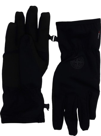 Stone Island Gloves In Black Polyester