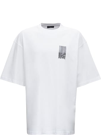 Balenciaga White Cotton Oversize Barcode T-shirt