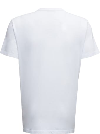 Moncler White Cotton T-shirt With Logo Print
