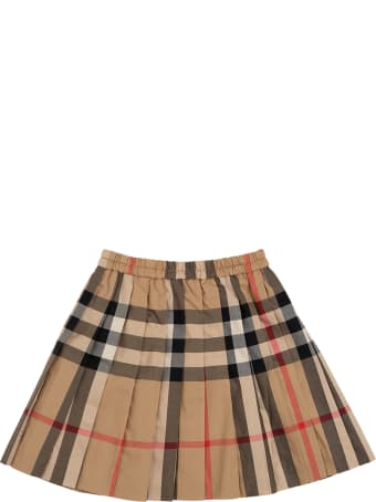 Burberry Vintage Check Cotton Pleated Skirt