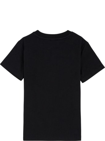 Kenzo Kids Black Cotton T-shirt With Tiger Print