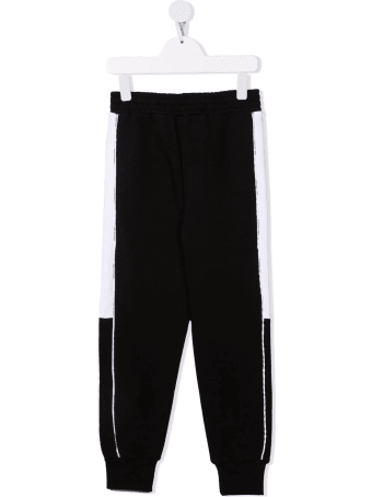 Neil Barrett Kids Black Joggers With Contrast Bands