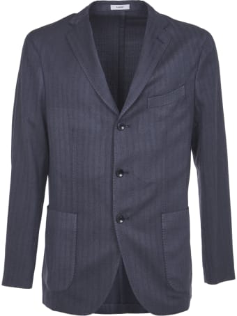 Boglioli Pinstripe And Herringbone Pattern Jeacket