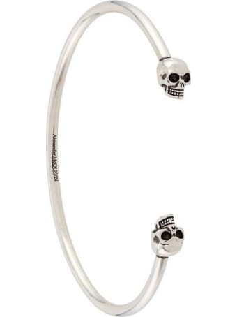 Alexander McQueen Silver-tone Metal Skull-embellished Cuff Bracelet