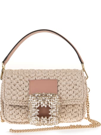 Gedebe Sand Medium Mia Crochet Bag With Crystals