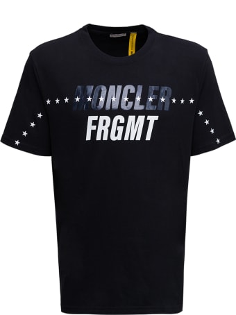 Moncler Genius Oversized Tee In Black Jersey By Frgmt Hiroshi Fujiwara