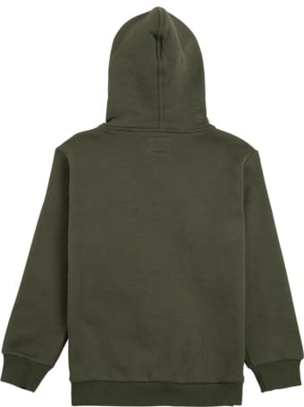 Il Gufo Green Organic Cotton Hoodie With Owl Print
