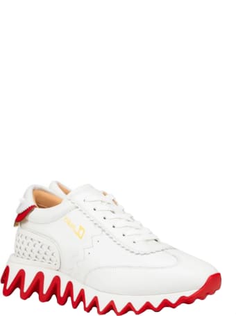Christian Louboutin White Leather Loubishark Sneakers