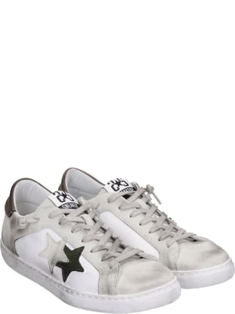 2Star Sneakers In White Suede And Leather