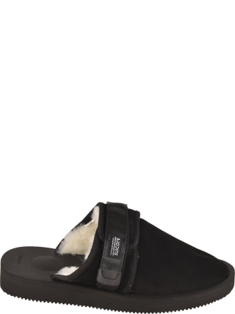 SUICOKE Fur Applique Side Strap Sandals