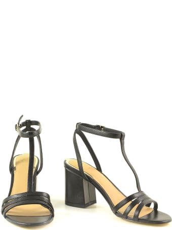 Guess Black Leather High Heel Sandals