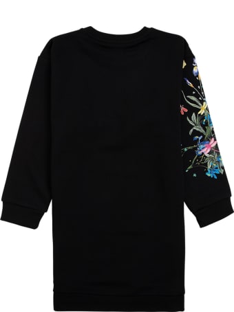 Givenchy Black Jersey Dress With Floral Logo Print