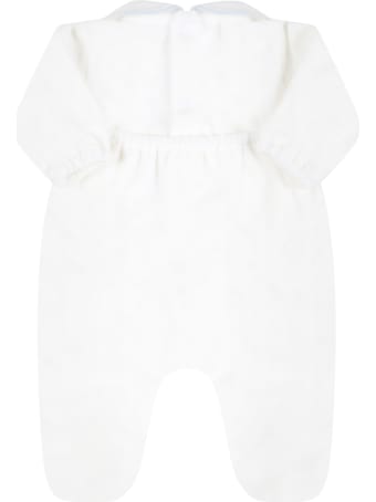 Little Bear White Babygrow For Baby Girl With Bear