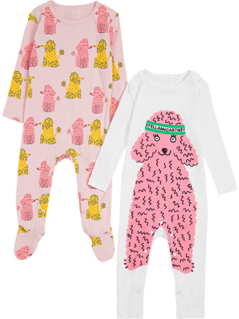 Stella McCartney Kids Set Of Two Cotton Romper With Poodle Print