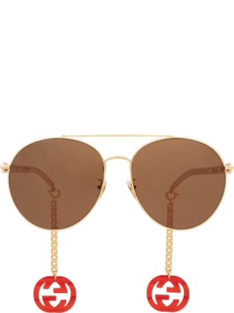 Gucci Gucci Gg0725s Gold Sunglasses