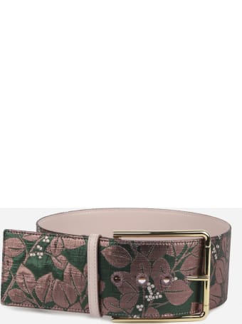 Dolce & Gabbana Belt Made Of Floral Lurex Jacquard
