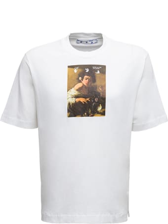Off-White White Cotton T-shirt With Caravaggio Print