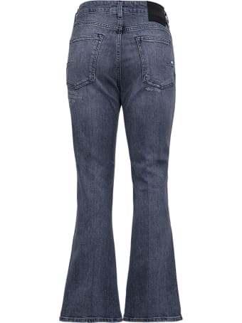 Mauro Grifoni Grey Denim Jeans With Flared Bottom