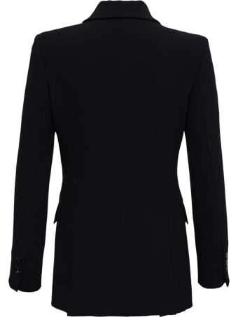 Alberto Biani Double-breasted Jacket In Black Cady